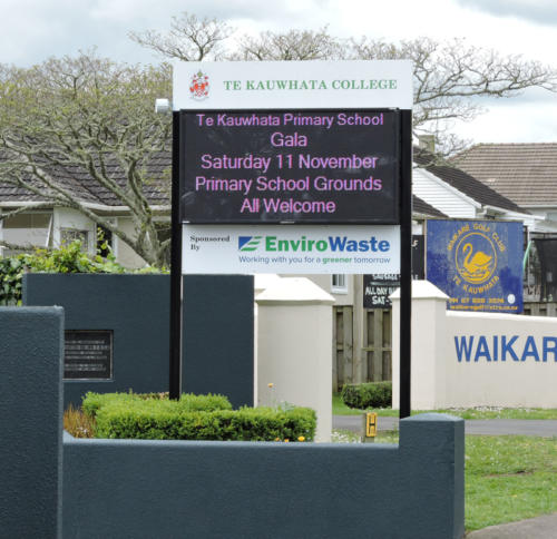Electronic Digital LED Sign at Te Kauwhata College